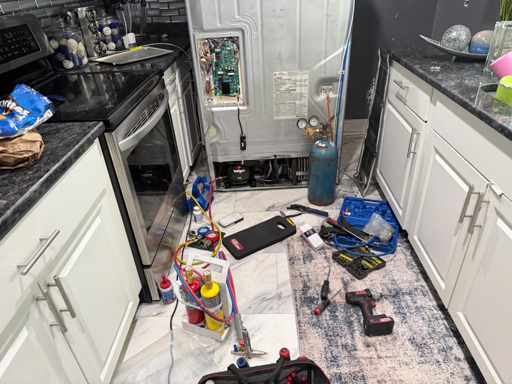 New filter dryer brazed into an LG refrigerator sealed system