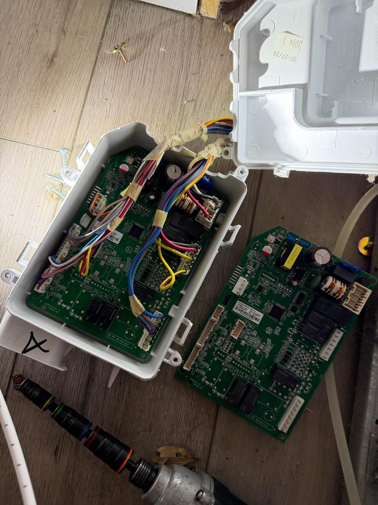 Old and new main control board side by side, Whirlpool side-by-side refrigerator, St. Petersburg FL
