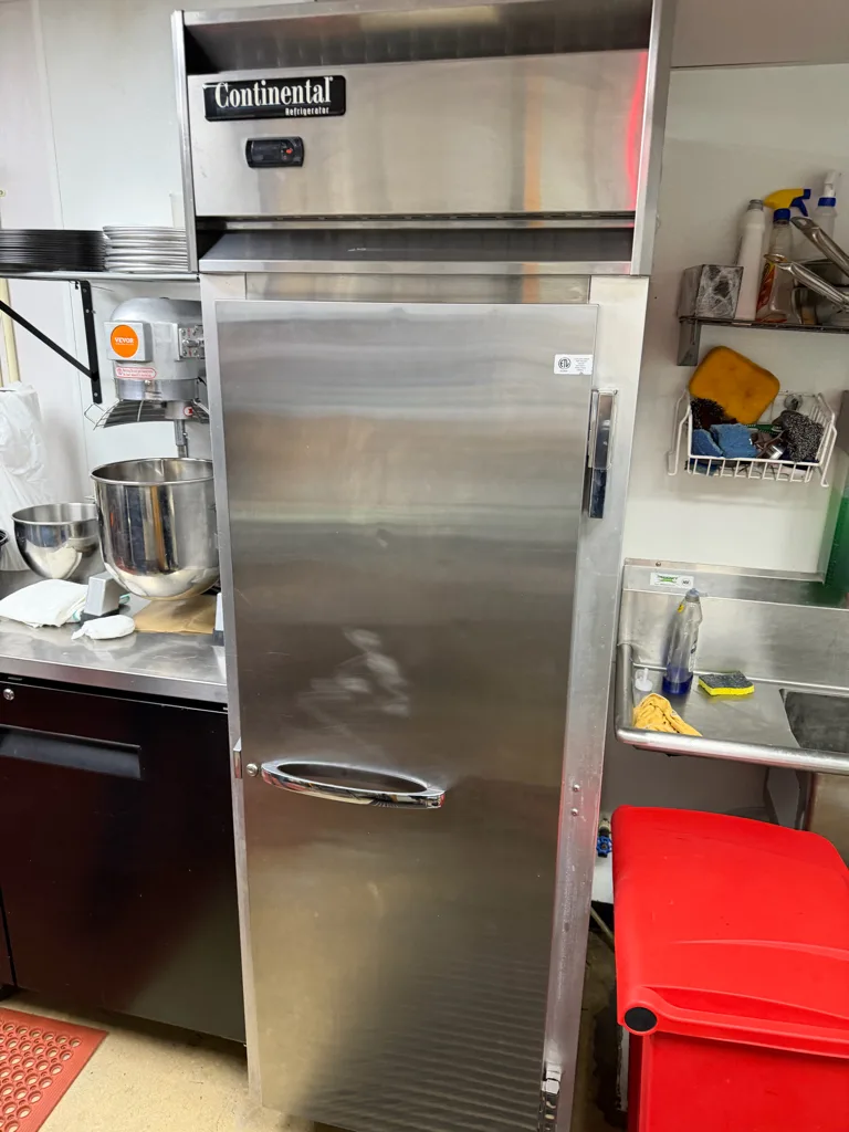 Continental commercial reach-in refrigerator repaired in a St. Petersburg, FL kitchen