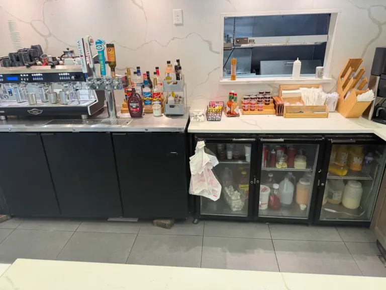Micro Matic bar cooler under the counter of a Tampa bar and café