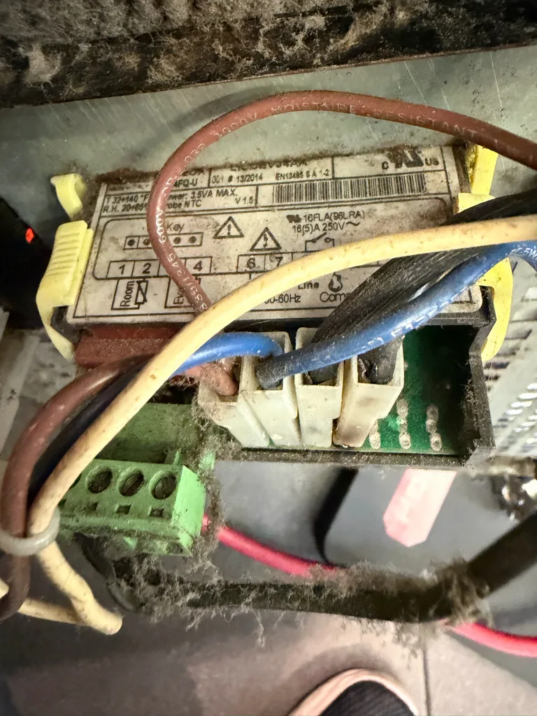 Dusty temperature control board on a Micro Matic bar cooler